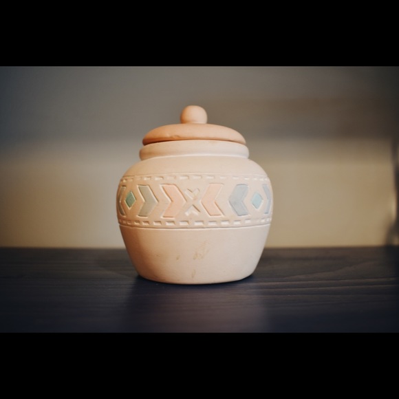 Boho Clay Decorative Container - Picture 3 of 4